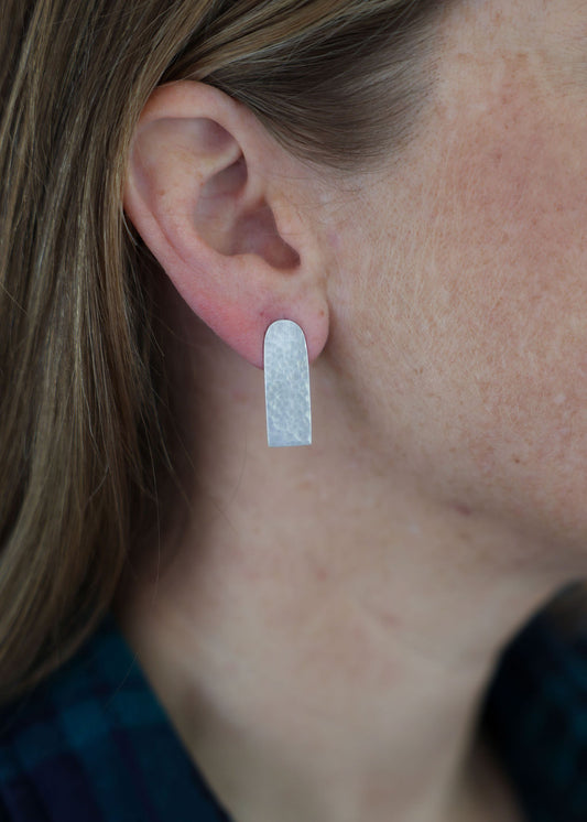 Hammered Sterling Silver Arch Earrings