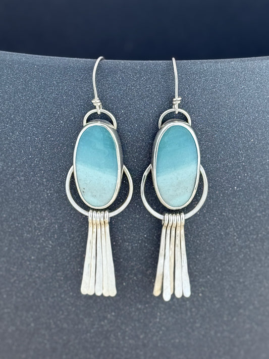 Chrome Chalcedony Dangling Earrings