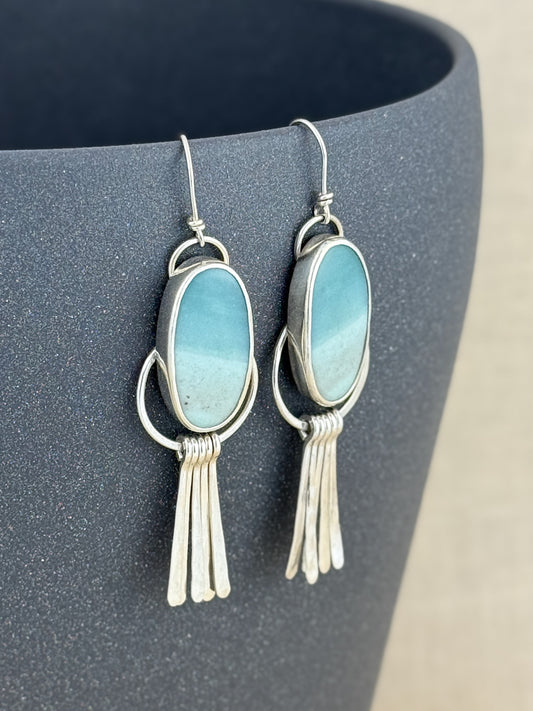 Chrome Chalcedony Dangling Earrings
