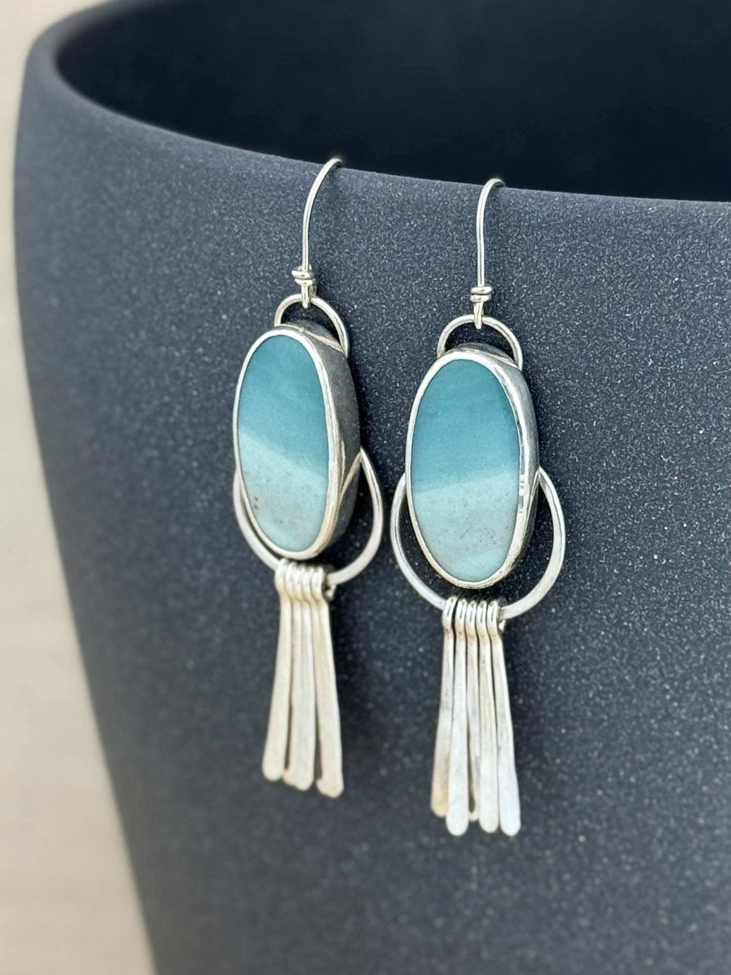 Chrome Chalcedony Dangling Earrings
