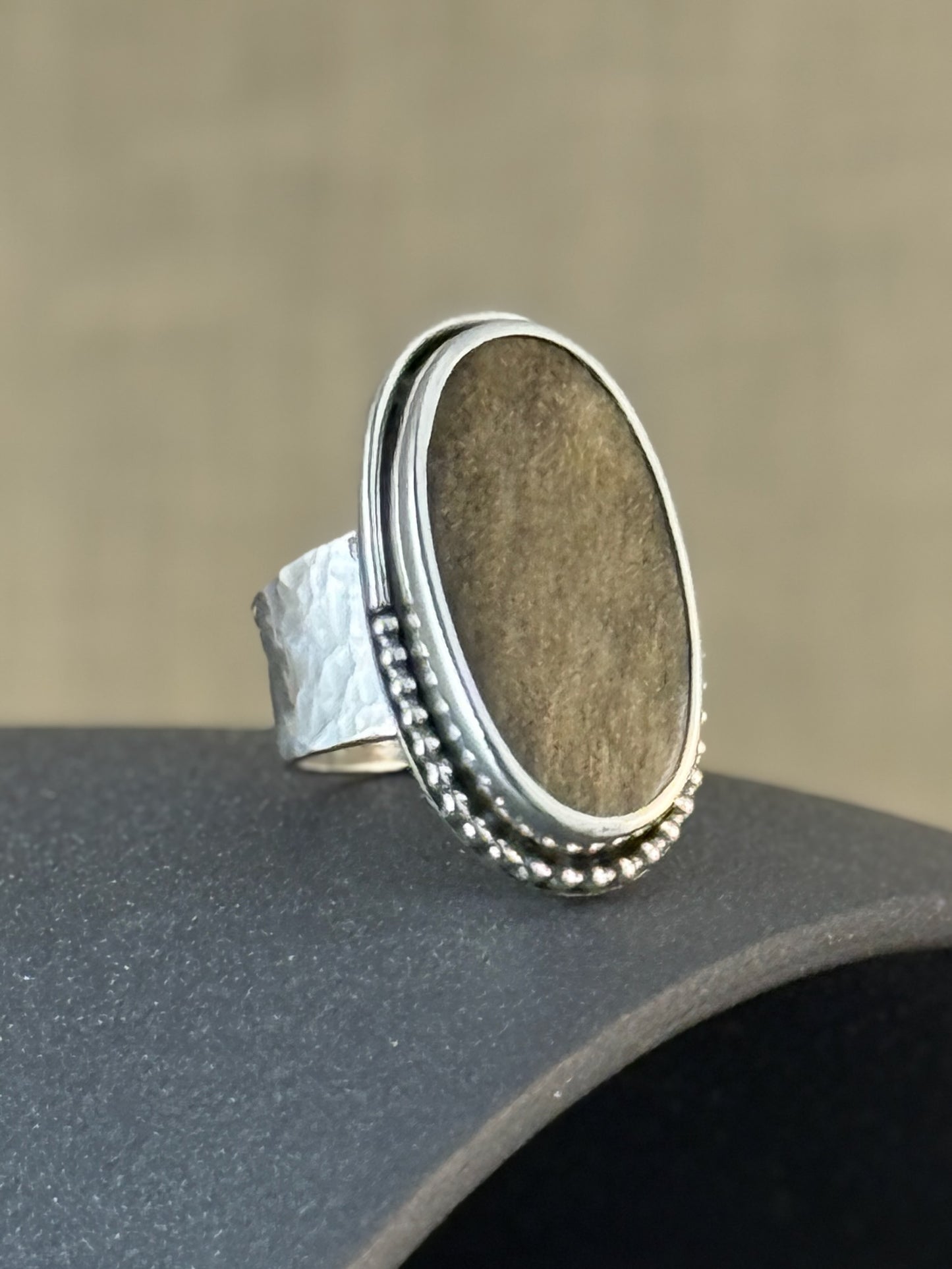 Gold Sheen Obsidian Ring