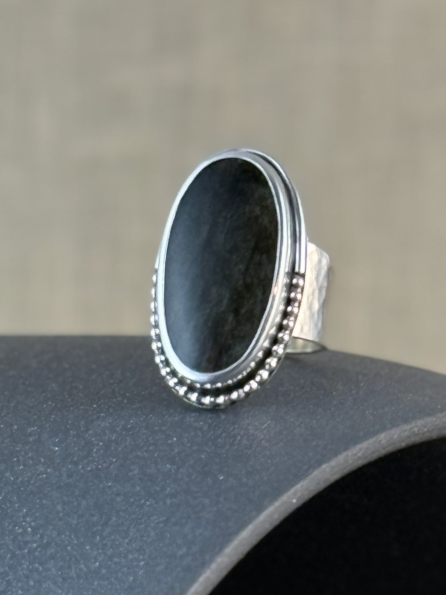 Gold Sheen Obsidian Ring