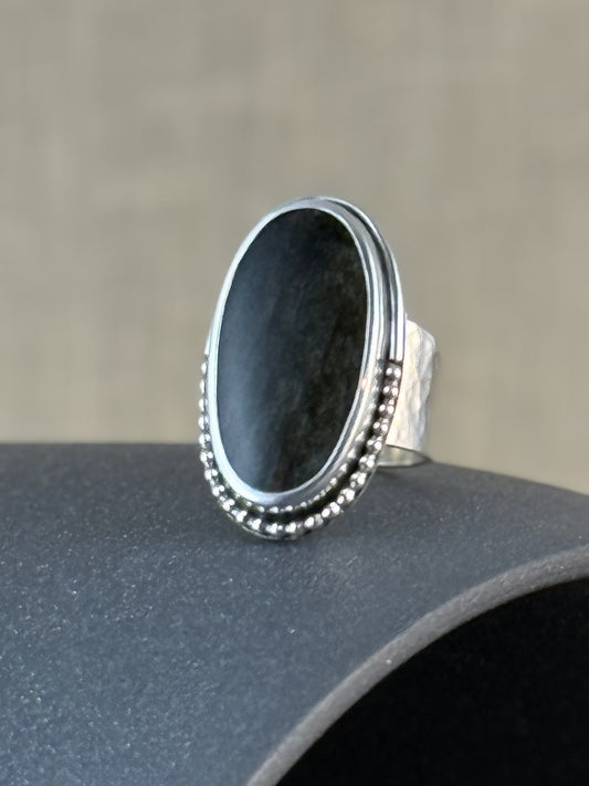 Gold Sheen Obsidian Ring