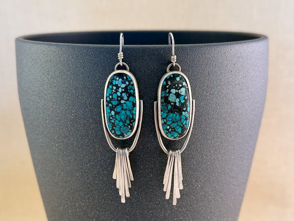Dangling Fringe Earrings – Turquoise