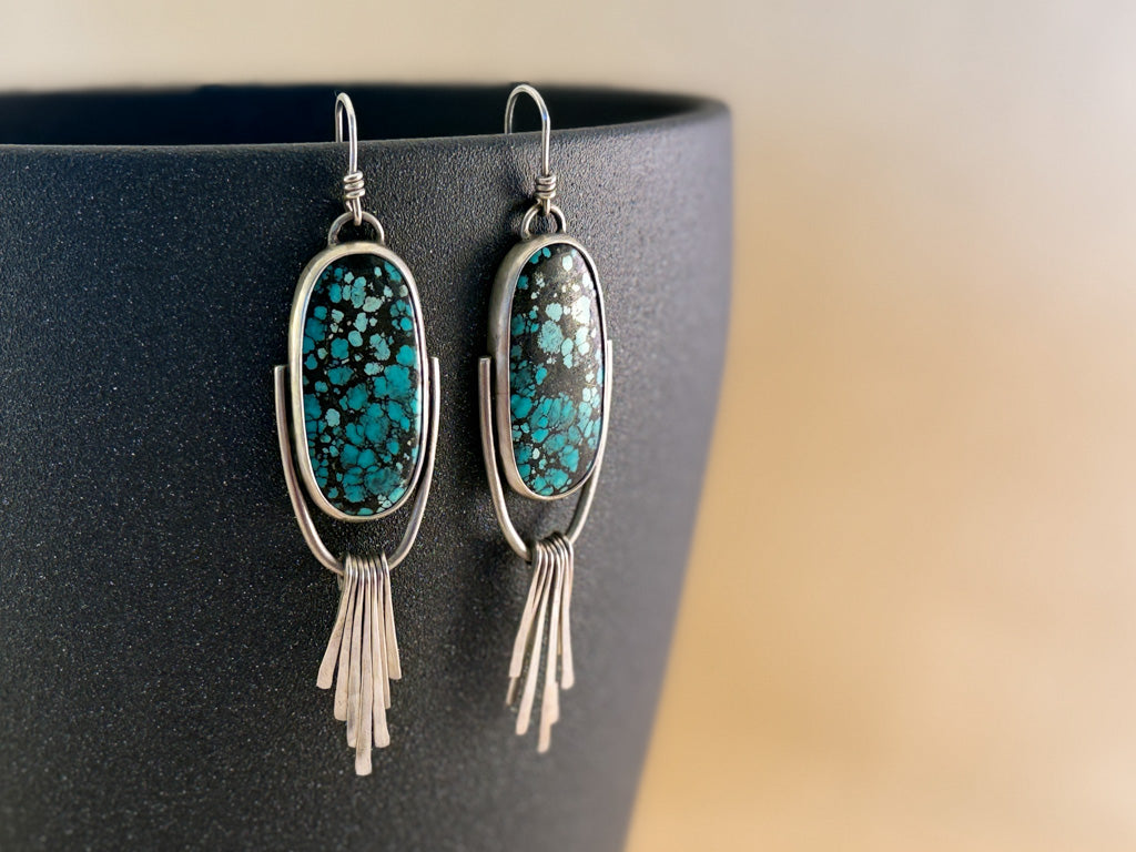 Dangling Fringe Earrings – Turquoise