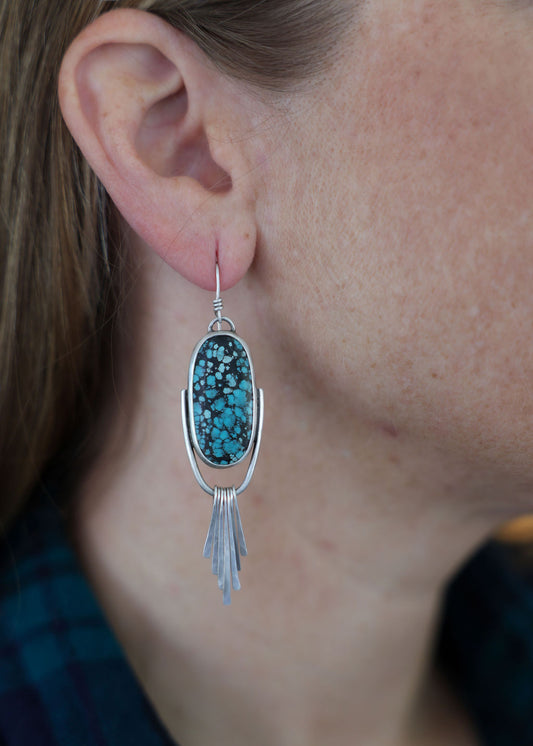 Dangling Fringe Earrings – Turquoise