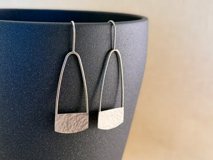 Dangling Hammered Sterling Silver Arches