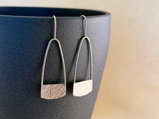 Dangling Hammered Sterling Silver Arches