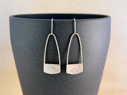 Dangling Hammered Sterling Silver Arches