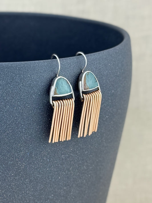 Gary Green + Sterling + Bronze Mixed Metal Earrings