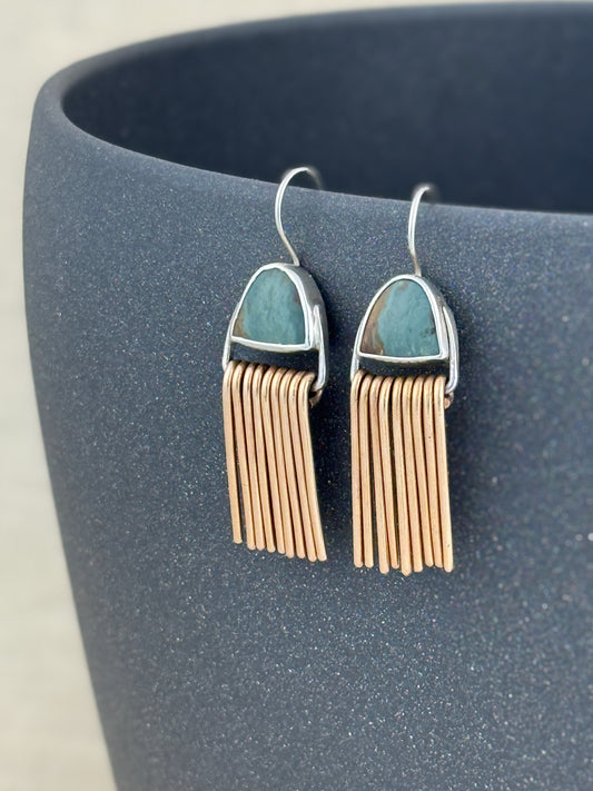 Gary Green + Sterling + Bronze Mixed Metal Earrings