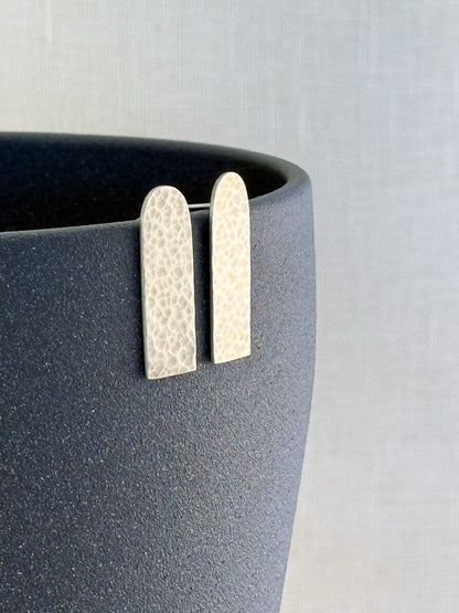 Hammered Sterling Silver Arch Earrings