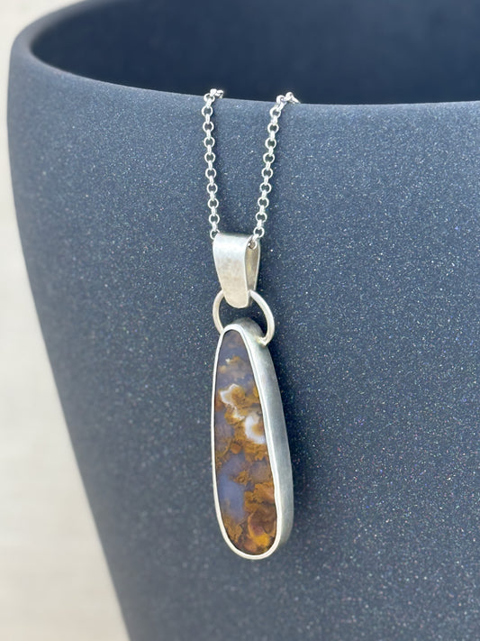 Purple Plume Agate Necklace