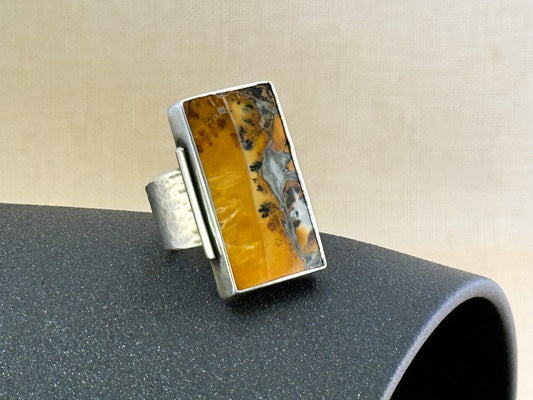 Vertical Bar Ring - Maligano Jasper