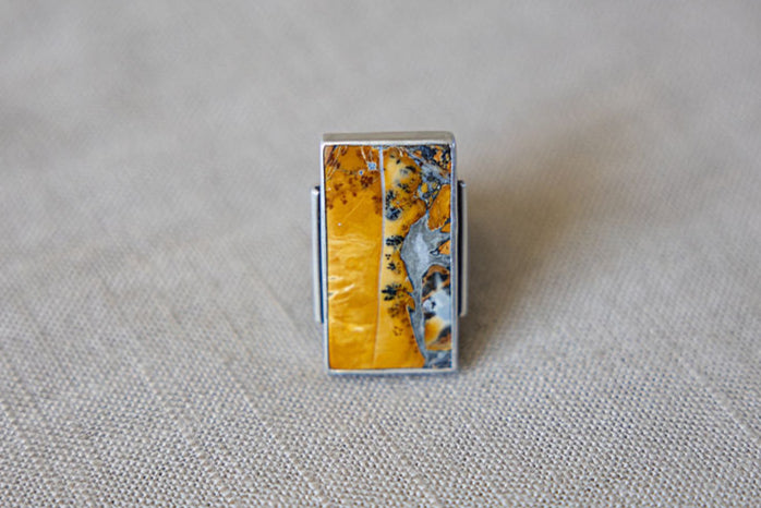 Vertical Bar Ring - Maligano Jasper