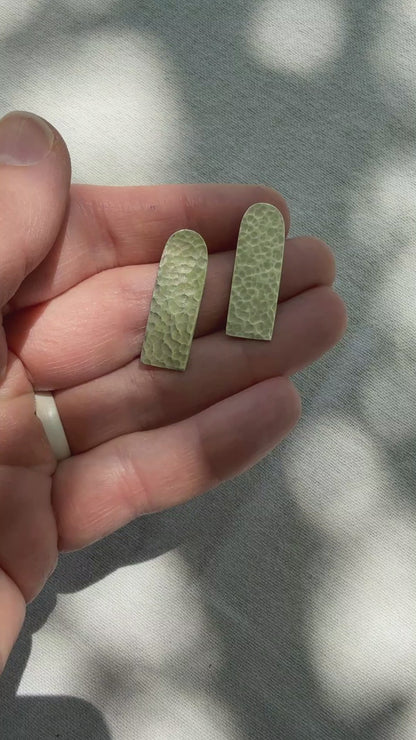 Hammered Sterling Silver Arch Earrings