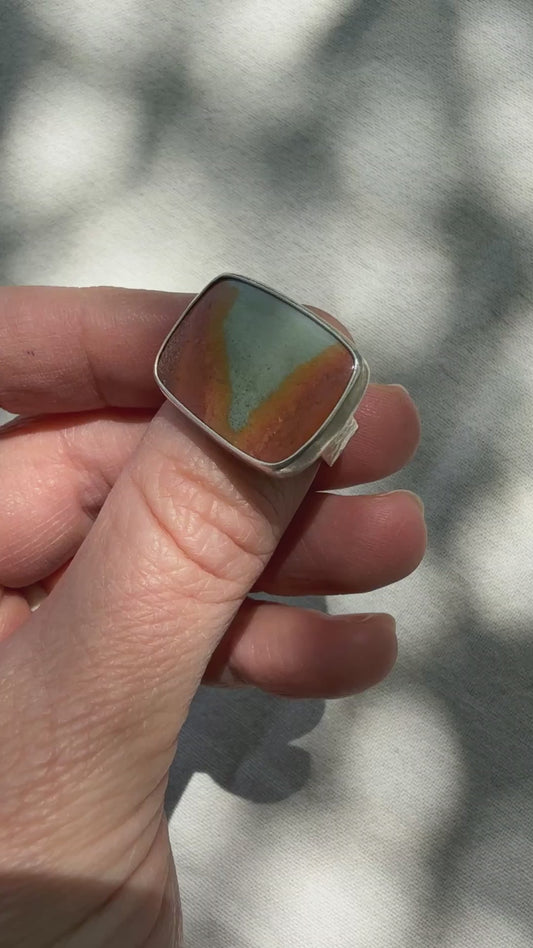 Horizontal Bar Ring – Polychrome Jasper